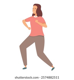 Young woman is running outside, enjoying her workout and maintaining a healthy lifestyle
