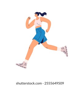 The young woman running. Runner exercising