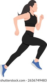 A young woman running in sportswear