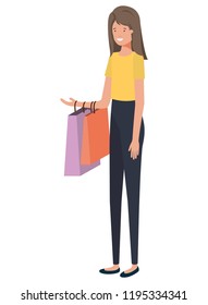 young woman of shopping avatar character