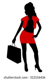 Young woman with shopping bags