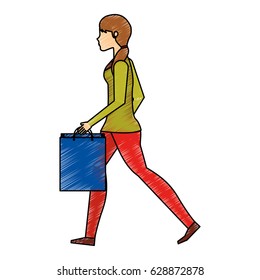 young woman with shopping bags