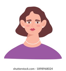 young woman with short hair avatar character icon vector illustration design