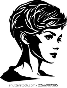 Premium Vector  Girl in profile with short hair. vector anime