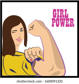 Young woman showing girl power