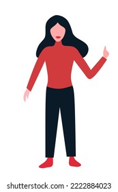 Young woman showing hand gestures 