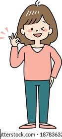 Young woman showing okay sign with hand