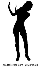 young woman showing stop gesture, isolated over white background