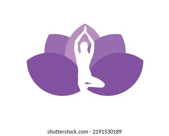 Young woman sits in a Yoga Pose and meditates. The girl doing the stretching exercises. 
Physical practice. Vector flat illustration.	
