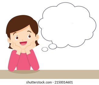 young woman sitting good mood comfortably thinking of something