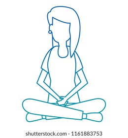young woman sitting lotus pose