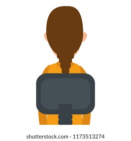 young woman sitting on chair on back