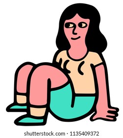 young woman sitting on the floor