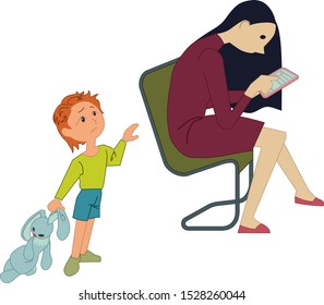 Mother Ignoring Child Stock Illustrations Images Vectors Shutterstock