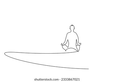 young woman sitting yoga outdoor back behind rear lifestyle line art