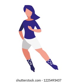 young woman in skates character