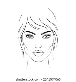 Young woman sketch on white background.Hand drawn illustration.