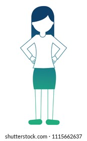 young woman with skirt isolated icon