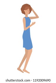 young woman with sleeping pose avatar character