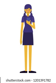 young woman with smartphone