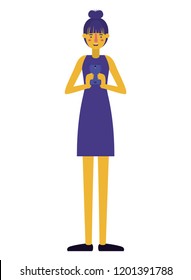 young woman with smartphone