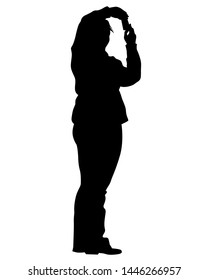 Young woman with smartphone on a white background