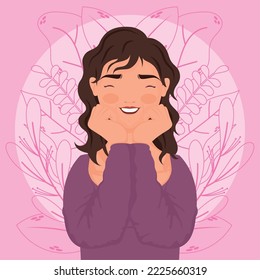 young woman smiling character scene