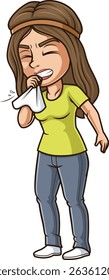 Jovem mulher espirrando ilustração vetorial