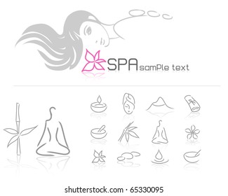  Young Woman Spa And Beauty Treatment Icons