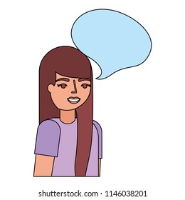 young woman with speech bubble