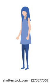 young woman standing avatar character
