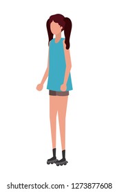 young woman standing avatar character