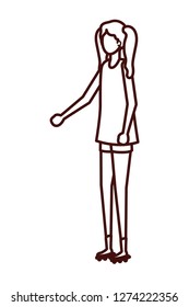 young woman standing avatar character