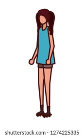 young woman standing avatar character
