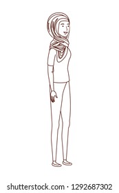 young woman standing avatar character