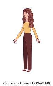 young woman standing avatar character