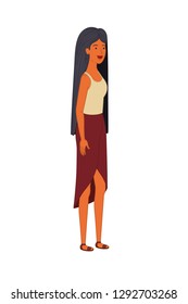 young woman standing avatar character