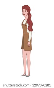 young woman standing avatar character