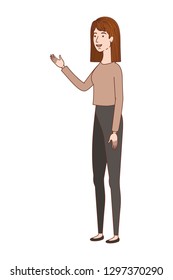 young woman standing avatar character