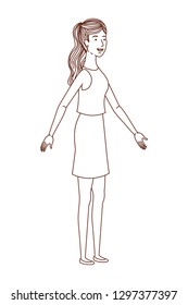 young woman standing avatar character