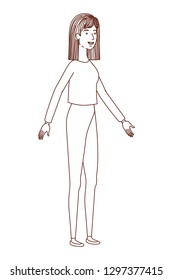 young woman standing avatar character