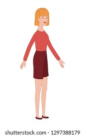young woman standing avatar character