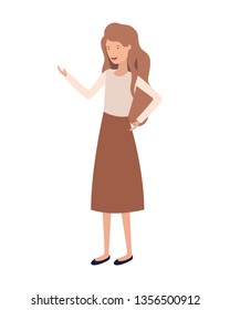 young woman standing avatar character