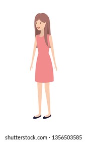young woman standing avatar character
