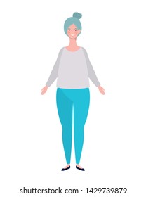 young woman standing on white background