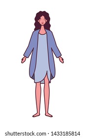 young woman standing on white background