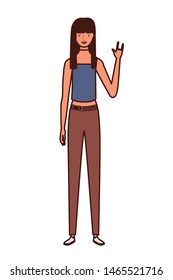 young woman standing on white background