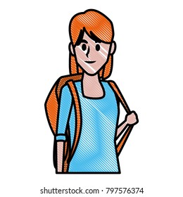 Young woman student cartoon