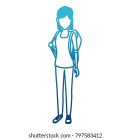 Young woman student cartoon