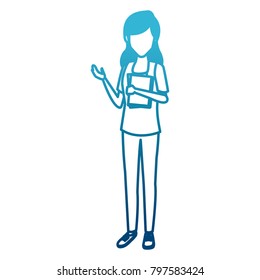 Young woman student cartoon